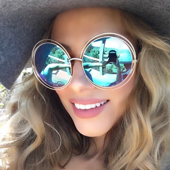 Oversized Mirrored Double Wire Frame Halo Sunnies - Picture 2 of 4